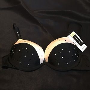 Ambrielle NWT Women’s Black & Cream Bling Bra